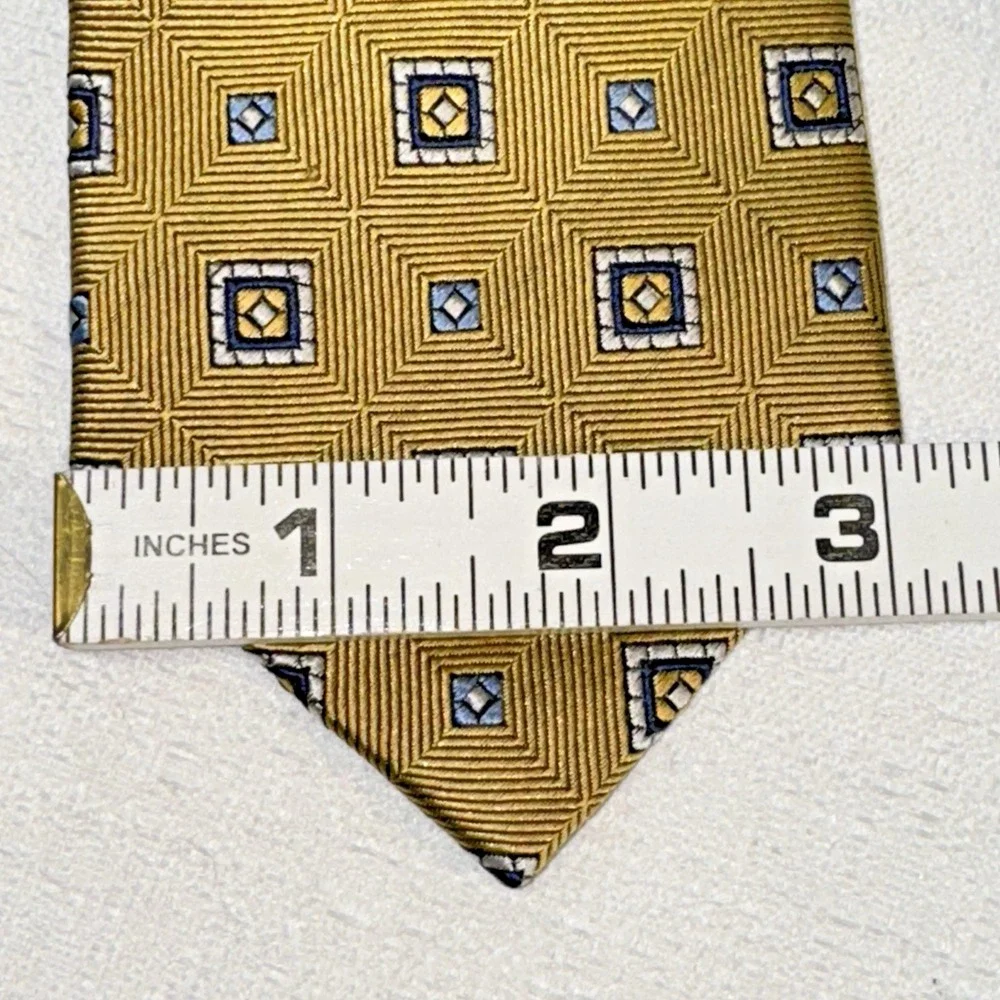 Jos. A. Bank Necktie Mens OS Gold Geometric Silk Classic Collection Professional